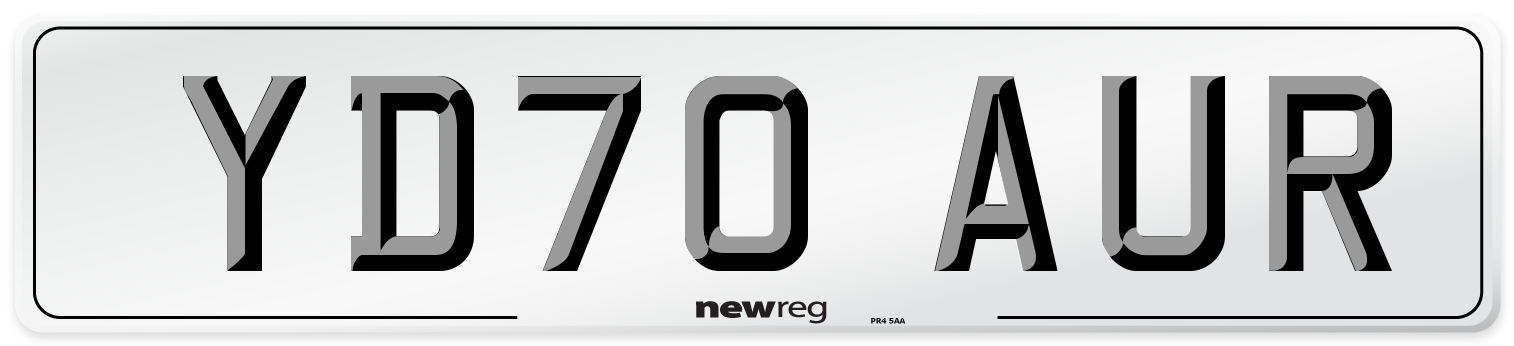 YD70 AUR Front Number Plate