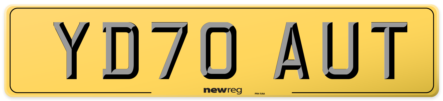 YD70 AUT Rear Number Plate