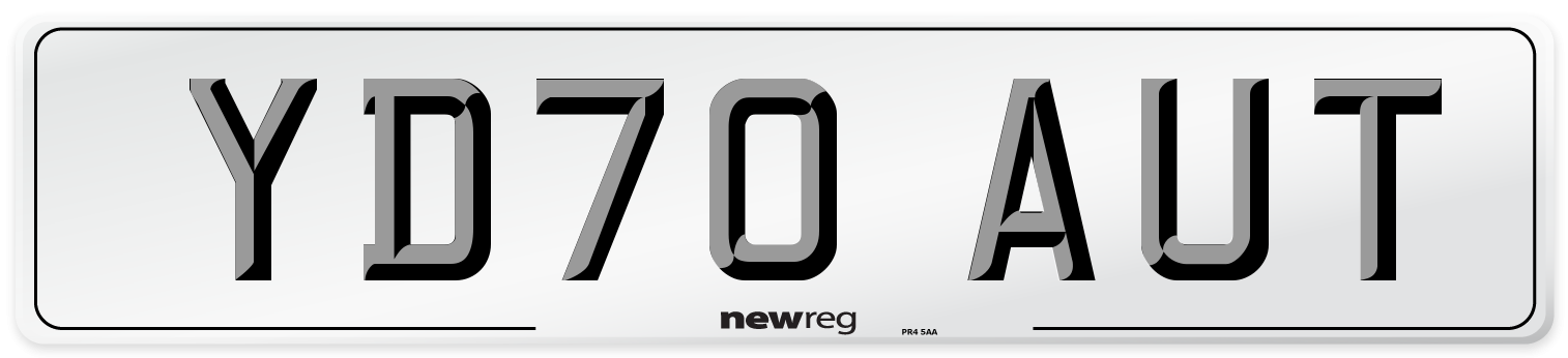 YD70 AUT Front Number Plate