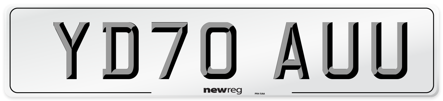 YD70 AUU Front Number Plate