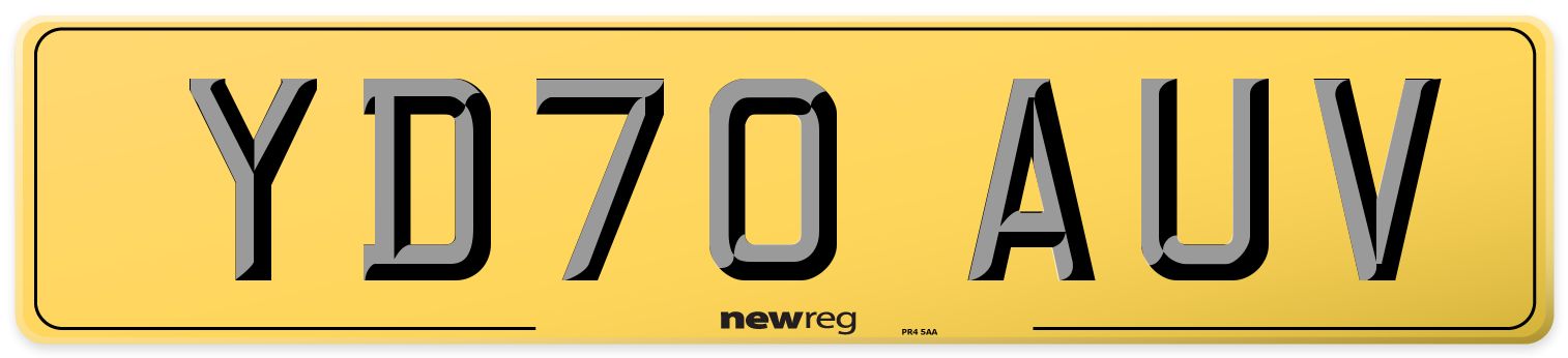 YD70 AUV Rear Number Plate