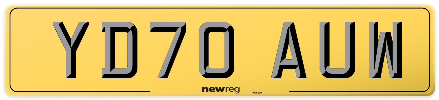 YD70 AUW Rear Number Plate