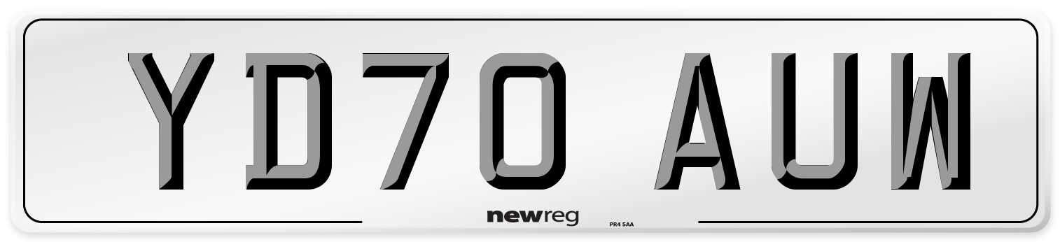 YD70 AUW Front Number Plate
