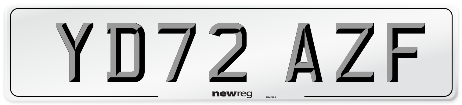 YD72 AZF Front Number Plate