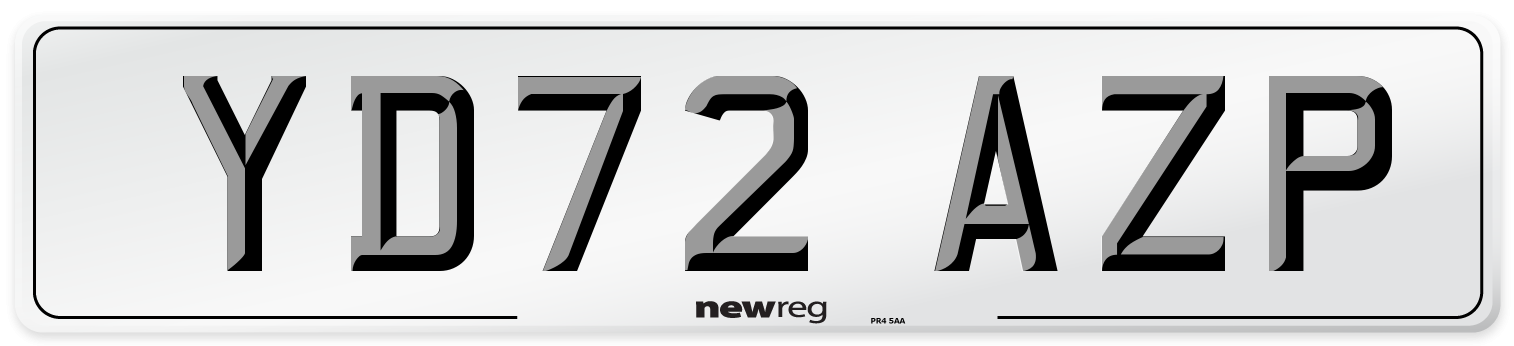 YD72 AZP Front Number Plate