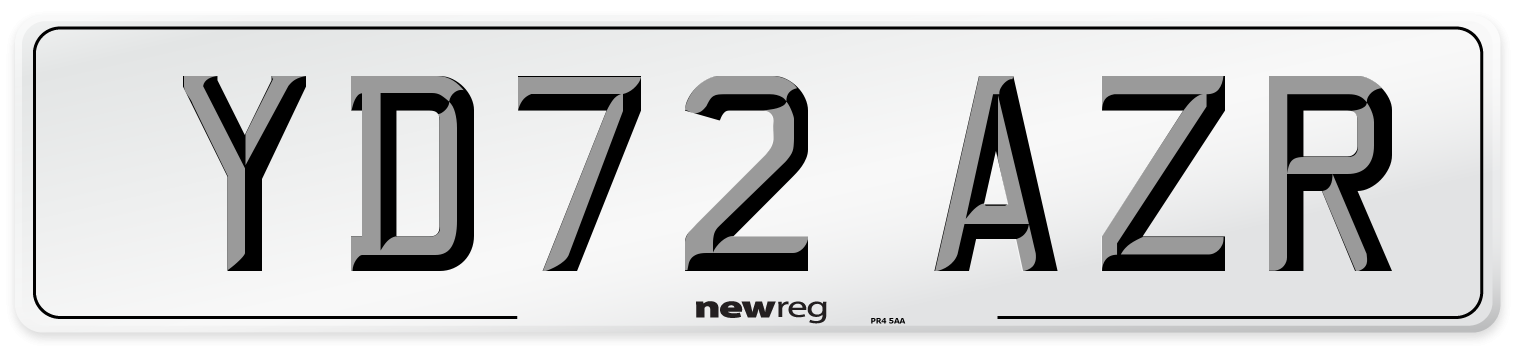 YD72 AZR Front Number Plate