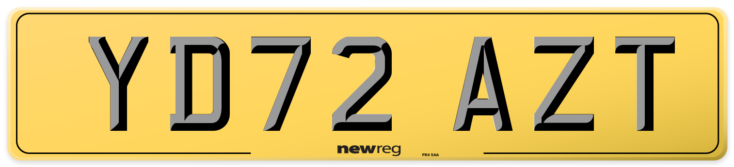 YD72 AZT Rear Number Plate