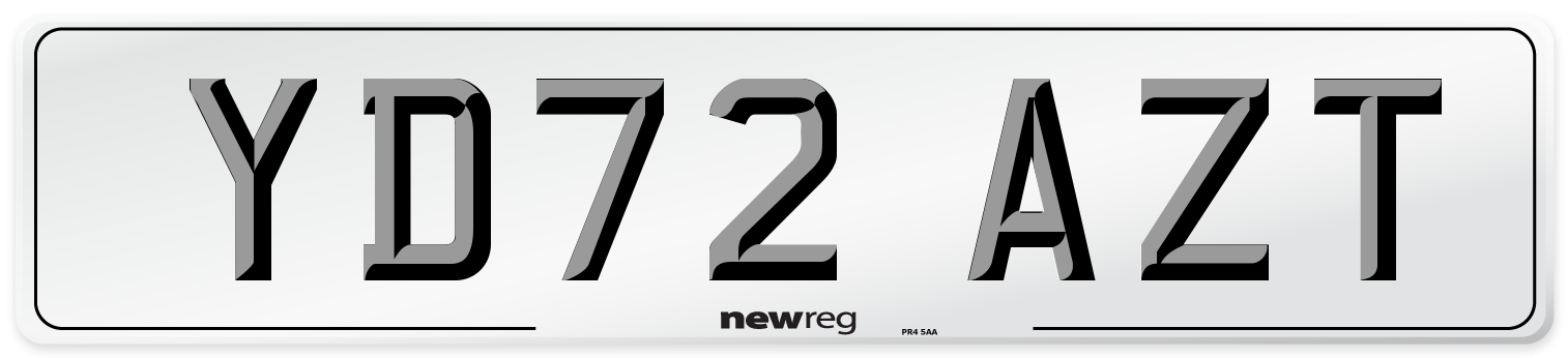 YD72 AZT Front Number Plate