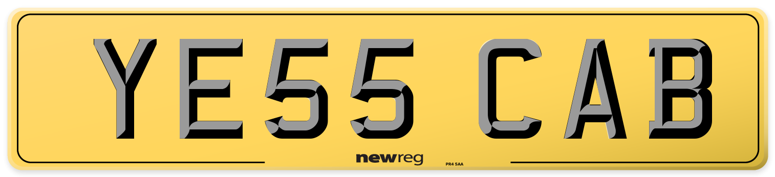 YE55 CAB Rear Number Plate