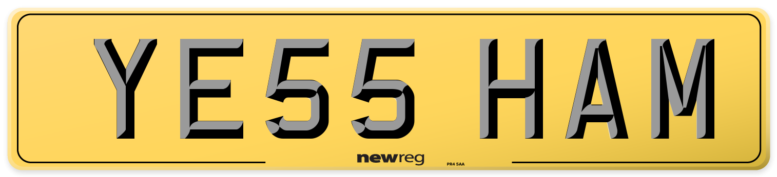 YE55 HAM Rear Number Plate