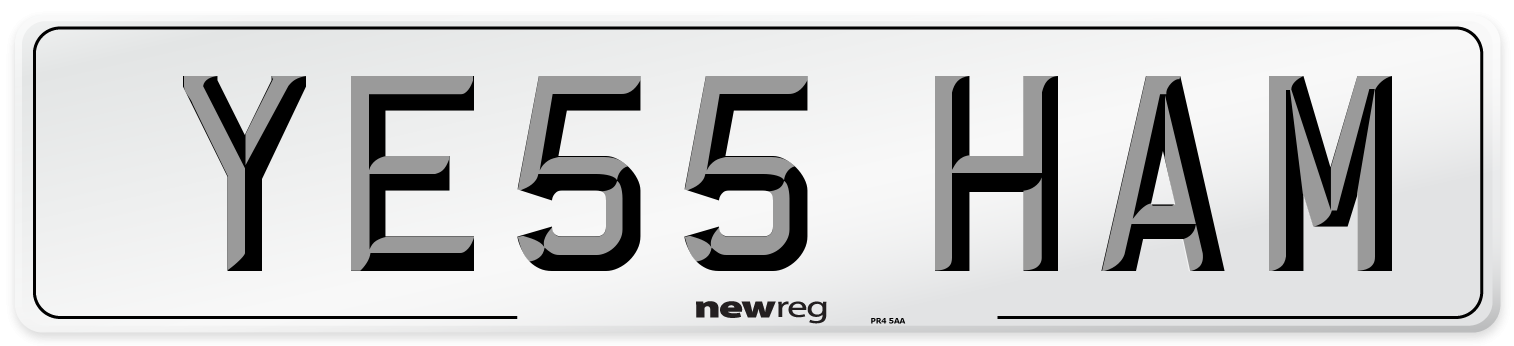 YE55 HAM Front Number Plate