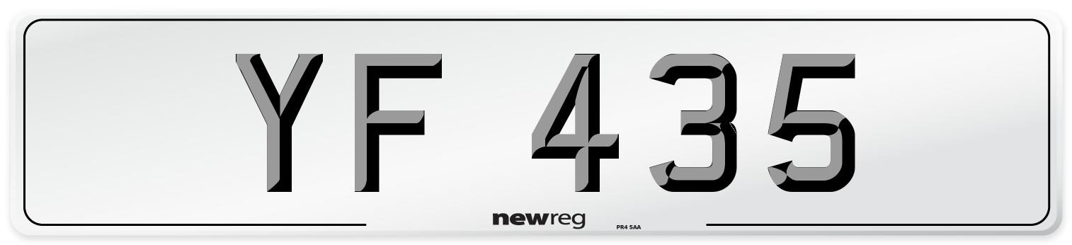 YF 435 Front Number Plate