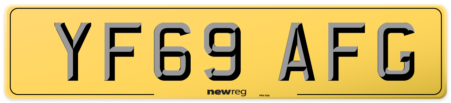 YF69 AFG Rear Number Plate