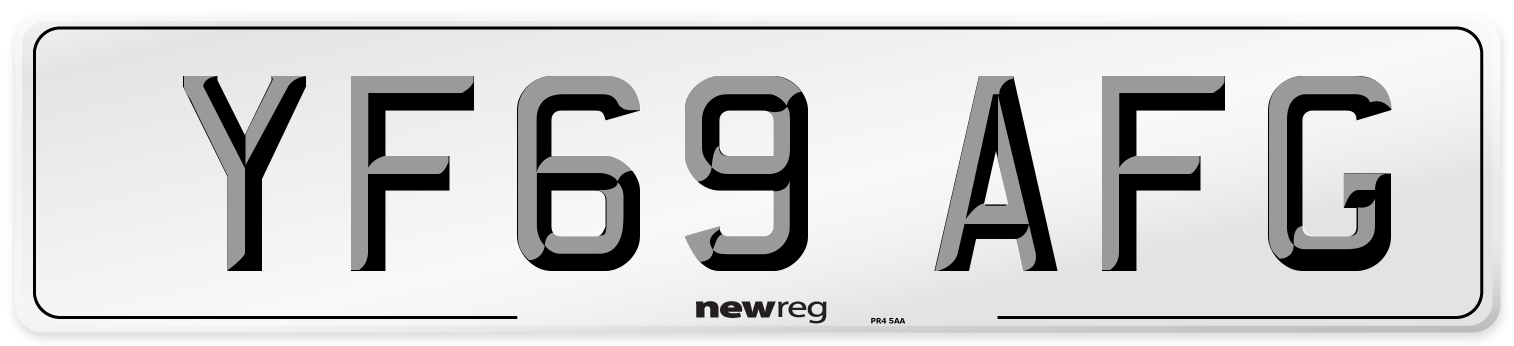 YF69 AFG Front Number Plate