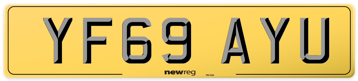 YF69 AYU Rear Number Plate