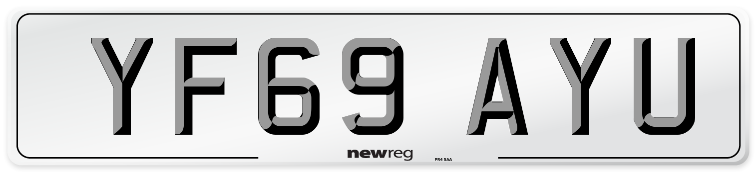 YF69 AYU Front Number Plate