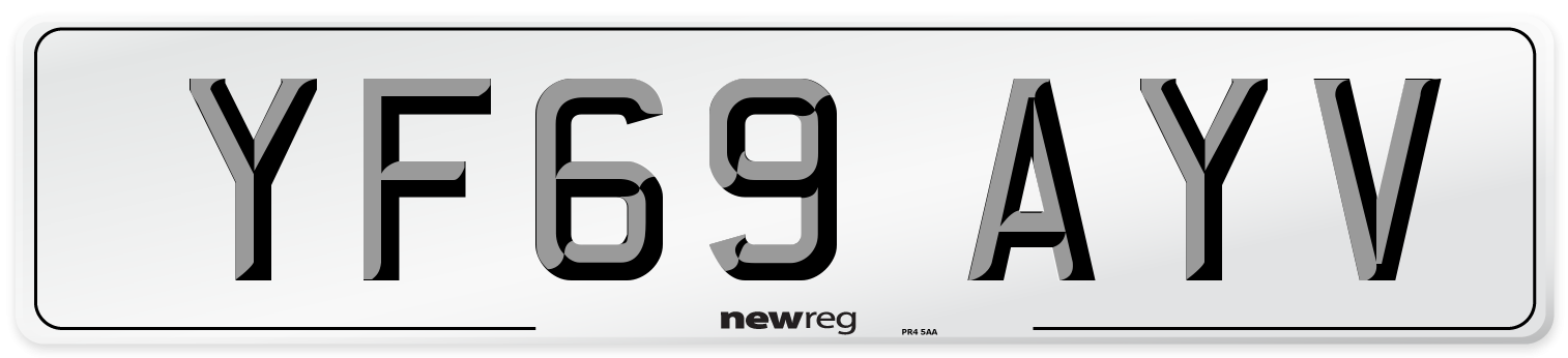 YF69 AYV Front Number Plate