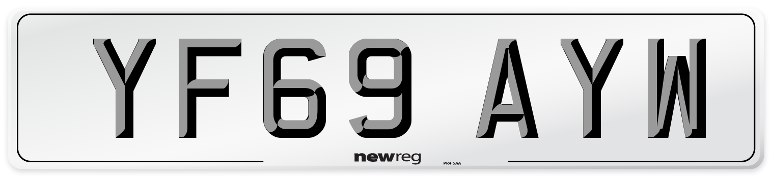 YF69 AYW Front Number Plate