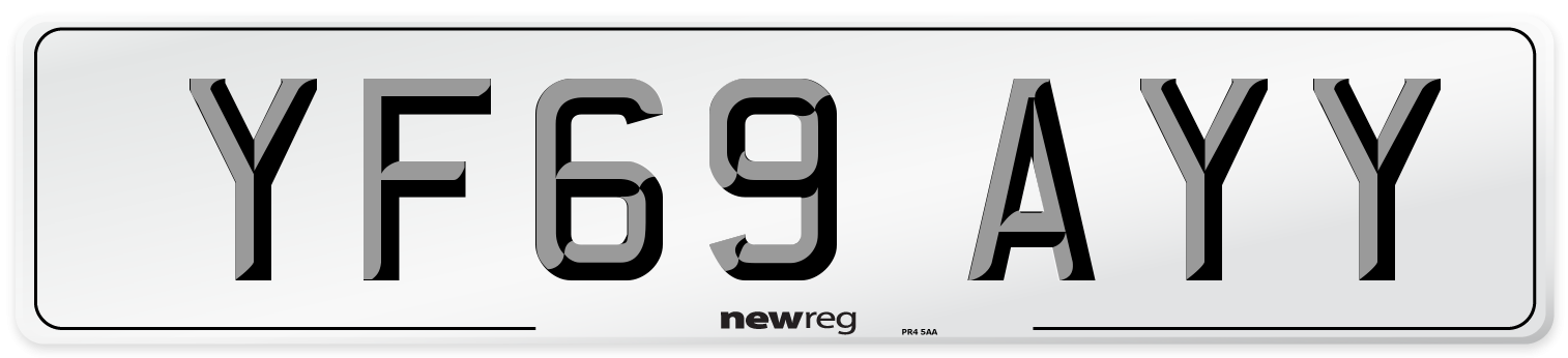 YF69 AYY Front Number Plate