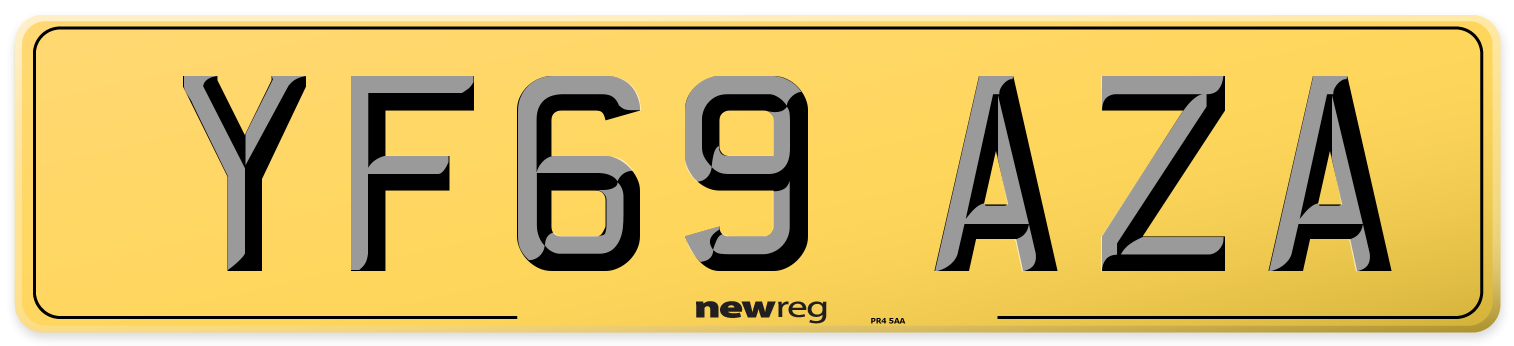 YF69 AZA Rear Number Plate
