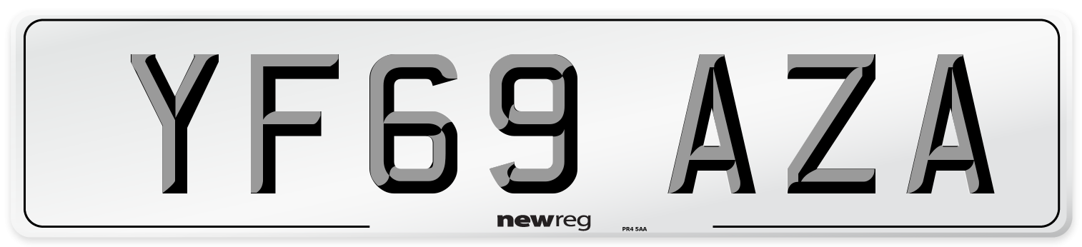 YF69 AZA Front Number Plate