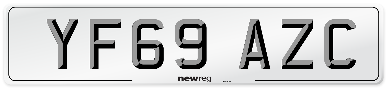 YF69 AZC Front Number Plate