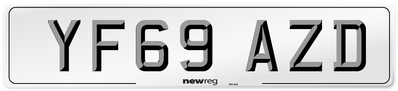 YF69 AZD Front Number Plate