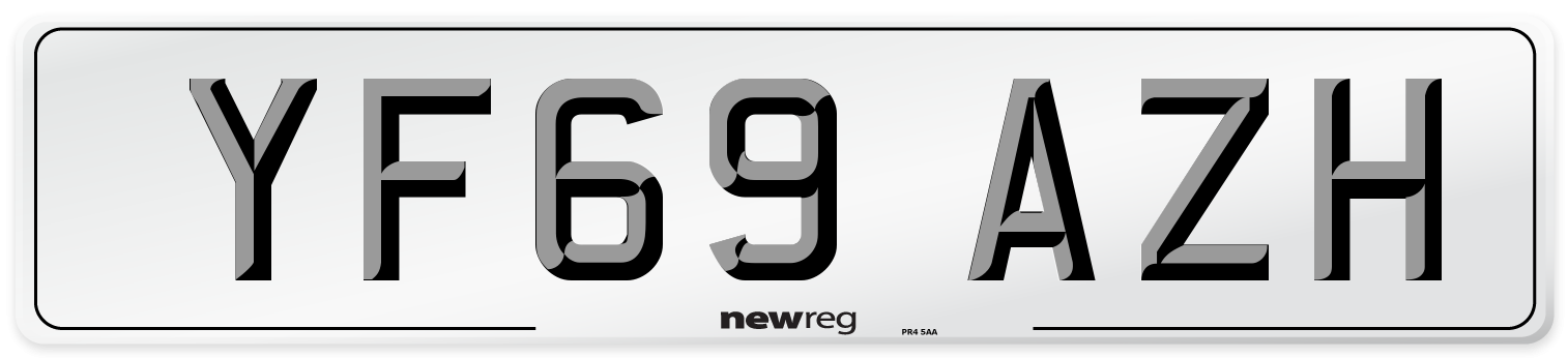 YF69 AZH Front Number Plate