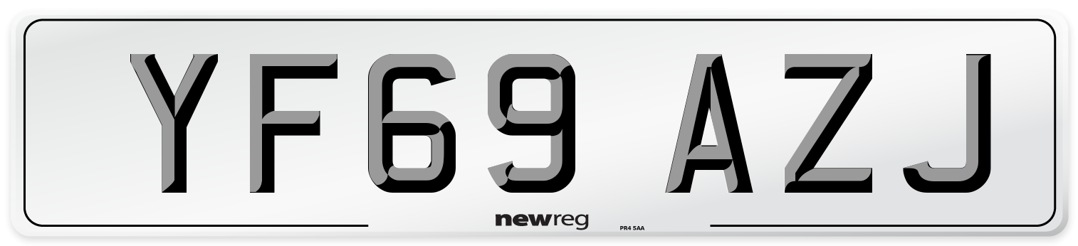 YF69 AZJ Front Number Plate