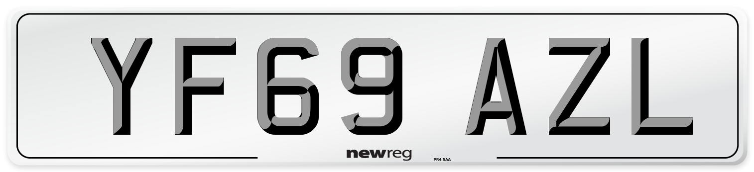 YF69 AZL Front Number Plate