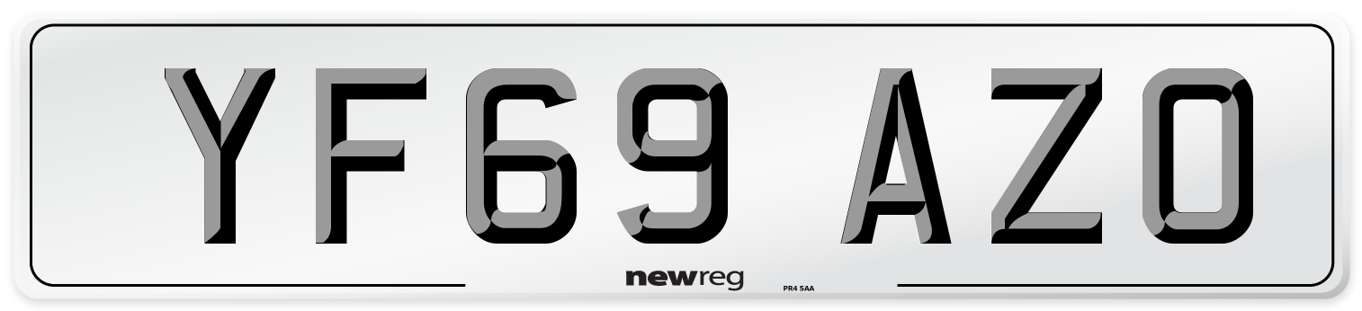 YF69 AZO Front Number Plate