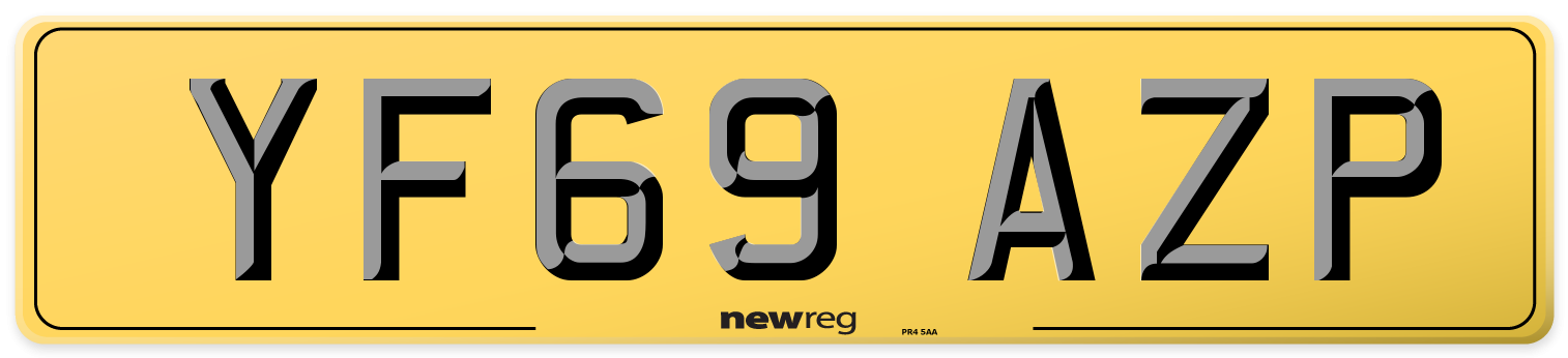 YF69 AZP Rear Number Plate