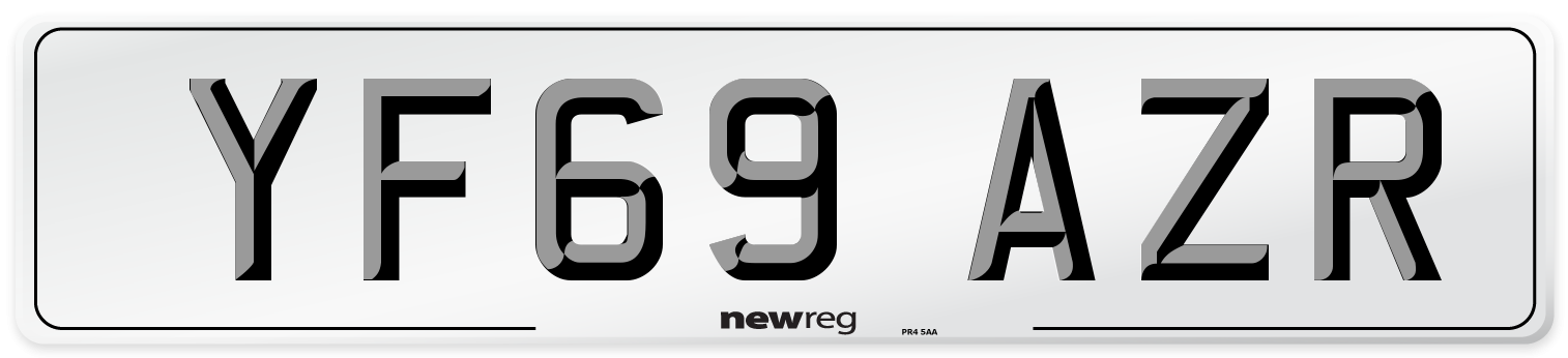 YF69 AZR Front Number Plate