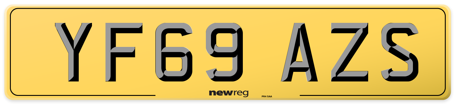 YF69 AZS Rear Number Plate