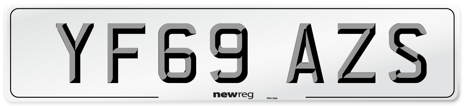 YF69 AZS Front Number Plate