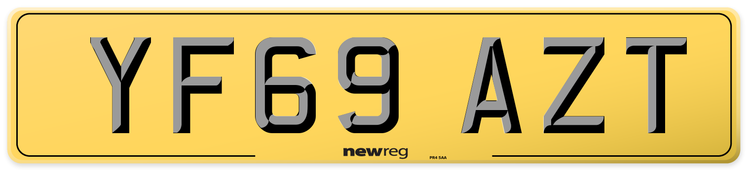 YF69 AZT Rear Number Plate