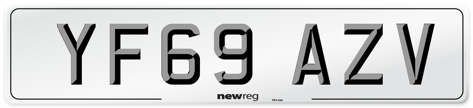 YF69 AZV Front Number Plate