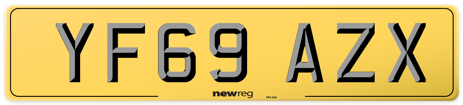 YF69 AZX Rear Number Plate