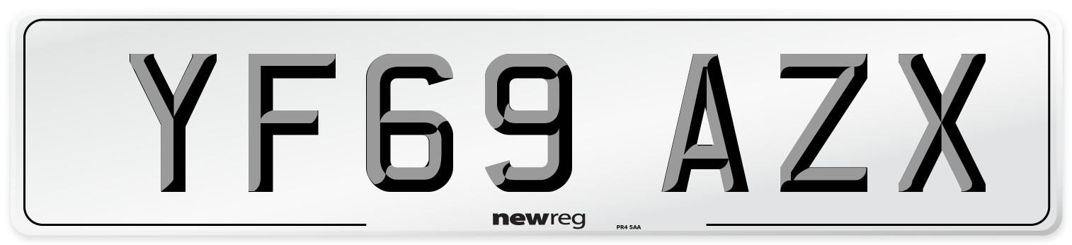 YF69 AZX Front Number Plate