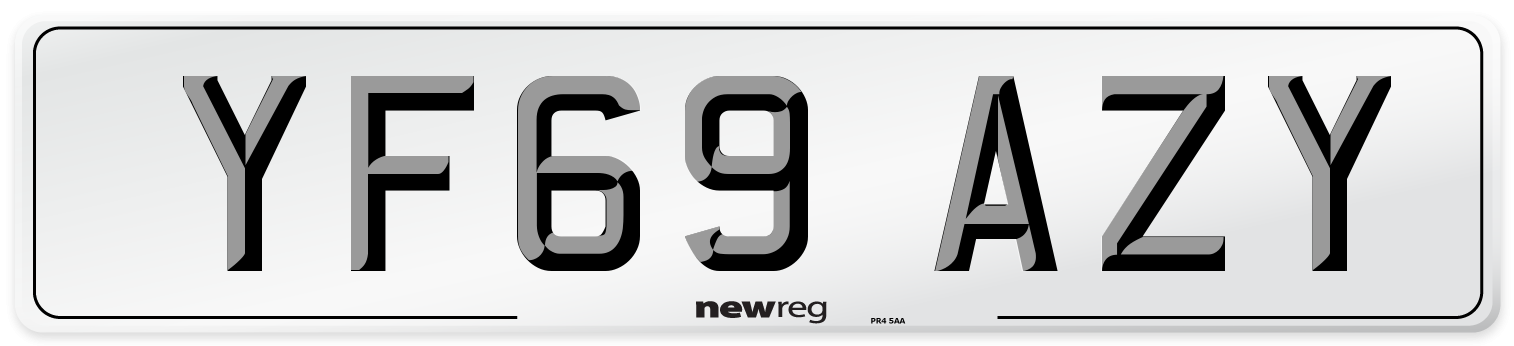 YF69 AZY Front Number Plate