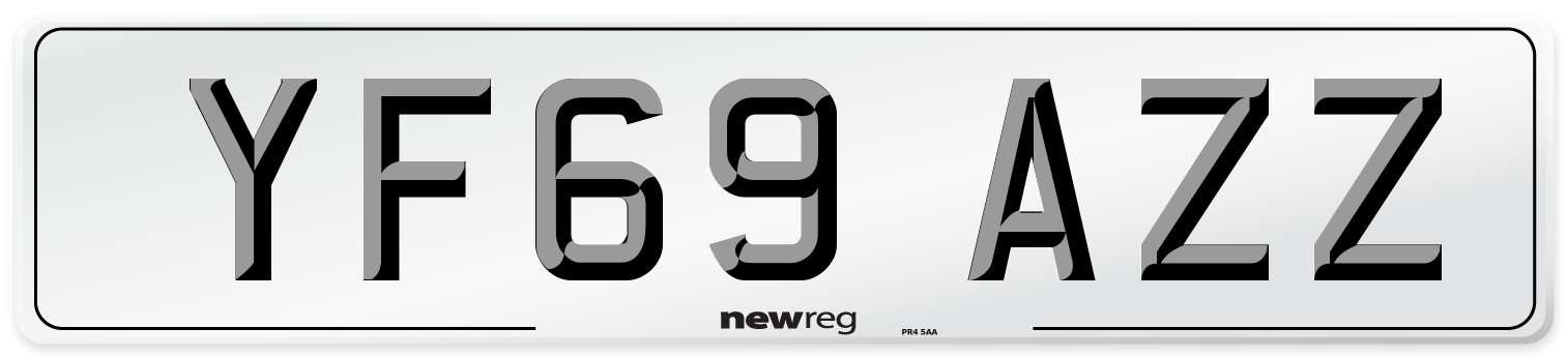 YF69 AZZ Front Number Plate