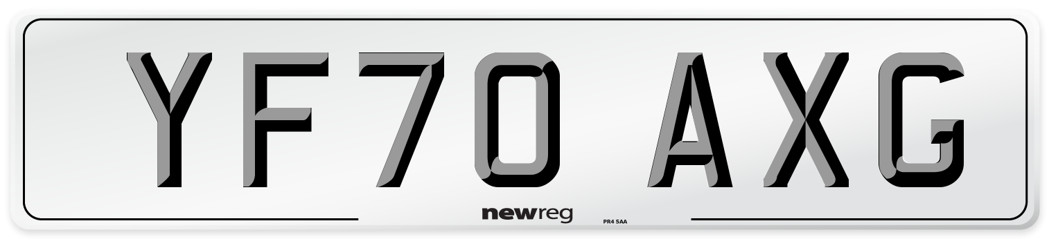 YF70 AXG Front Number Plate