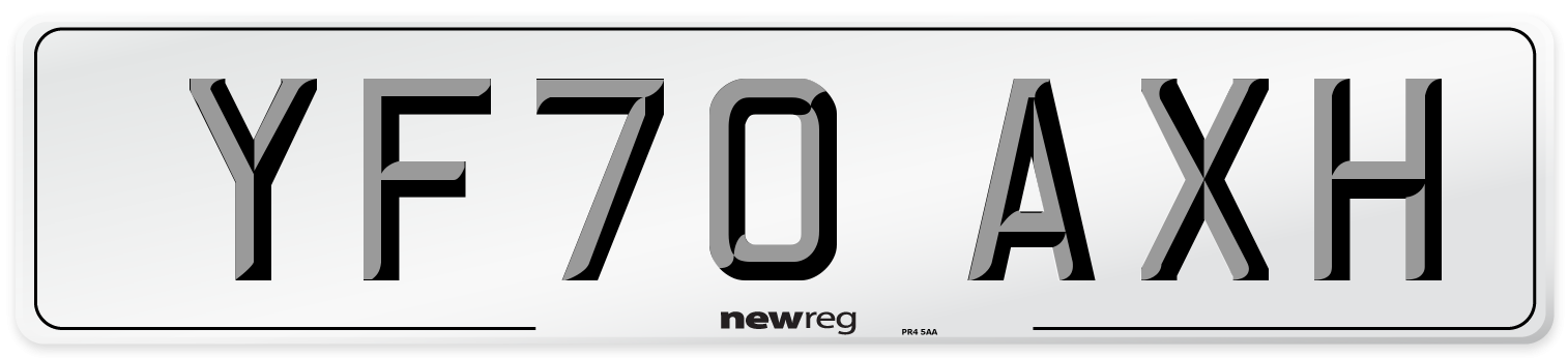 YF70 AXH Front Number Plate