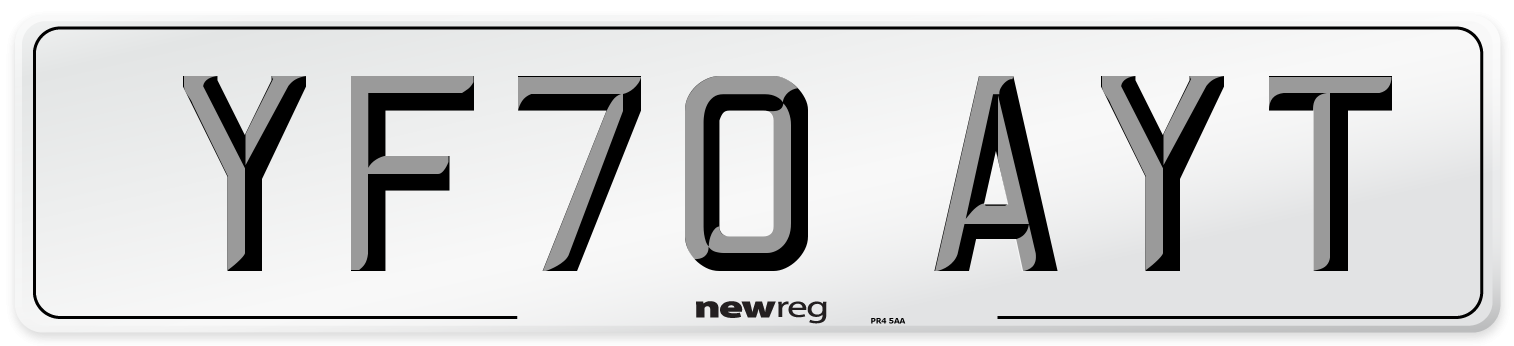 YF70 AYT Front Number Plate