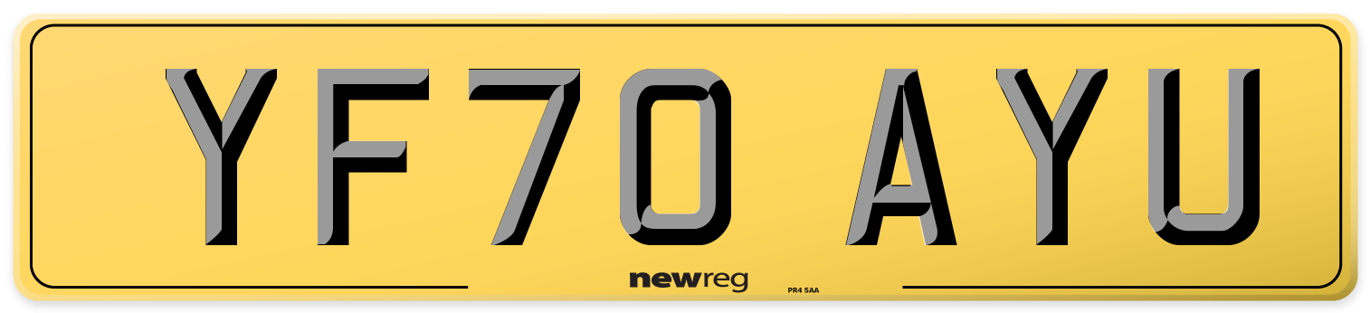 YF70 AYU Rear Number Plate
