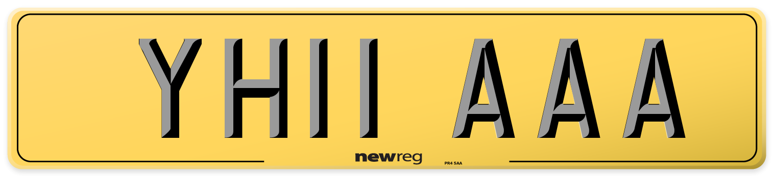 YH11 AAA Rear Number Plate