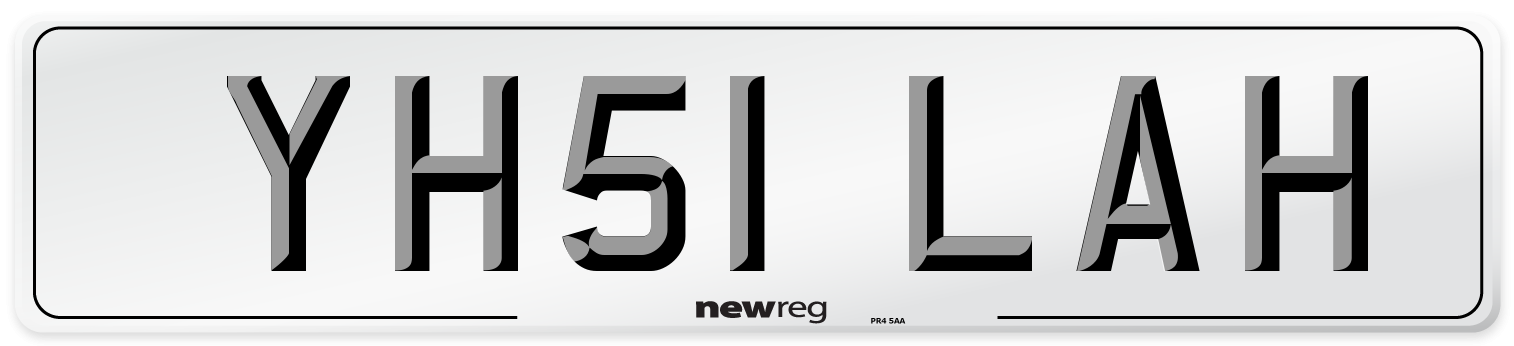 YH51 LAH Front Number Plate