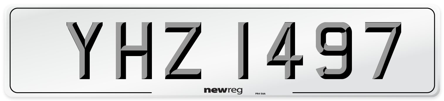 YHZ 1497 Front Number Plate