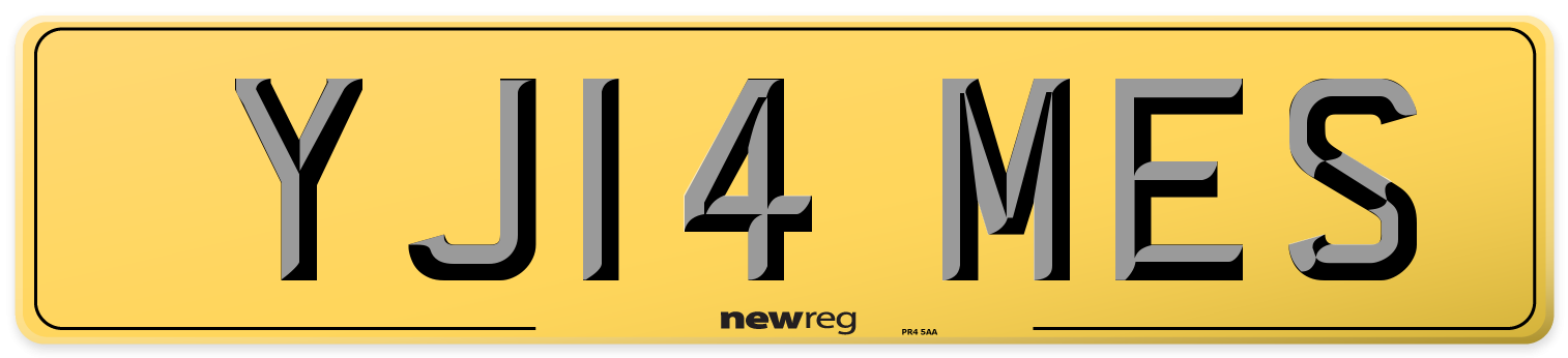 YJ14 MES Rear Number Plate