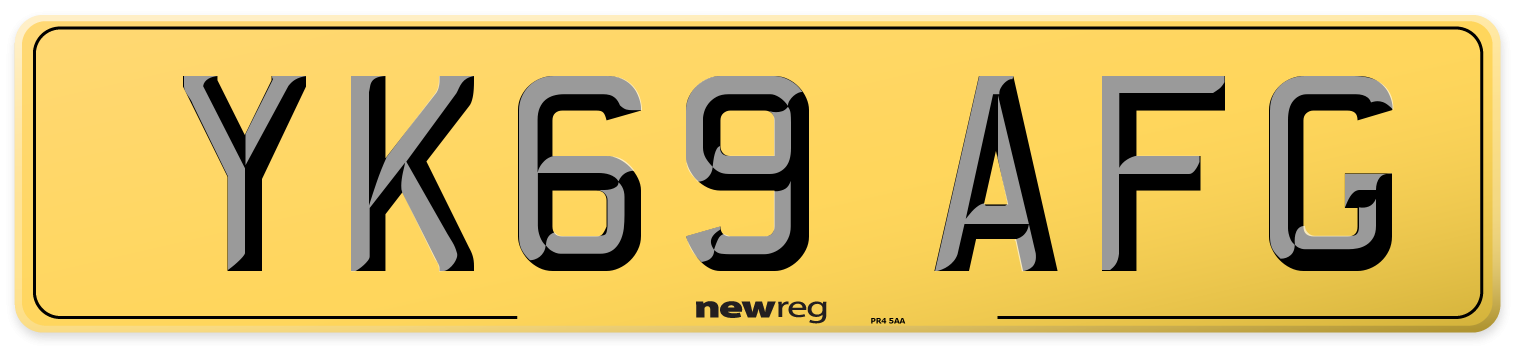 YK69 AFG Rear Number Plate